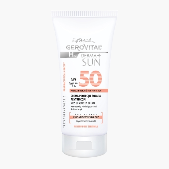 Cremă protecție solară pentru copii H3 Derma+ Sun, SPF 50, 100ml