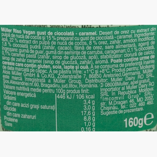 Desert vegan din orez cu ciocolată și caramel 160g