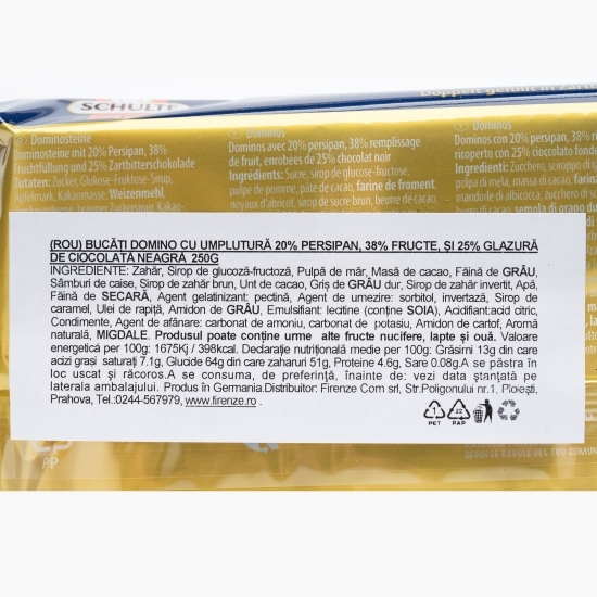 Cuburi din turtă dulce cu jeleu de fructe și glazură de ciocolată neagră 250g