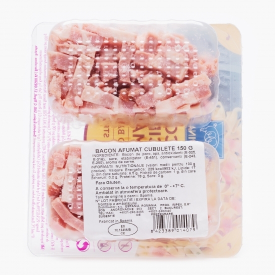 Bacon afumat cubulețe 2x75g