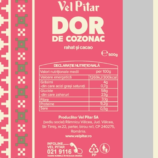 Cozonac cu rahat și cacao 500g