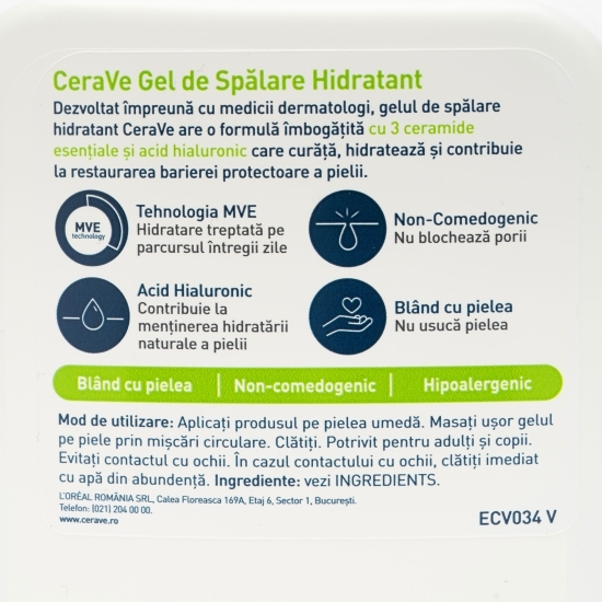 Gel de spălare hidratant pentru piele normal-uscată 473ml