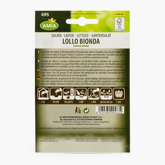 Semințe salată Lollo Bionda 1.5g