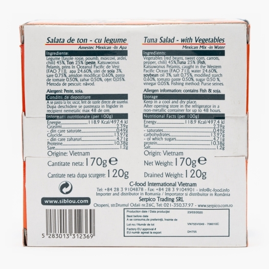 Salată de ton amestec mexican 170g