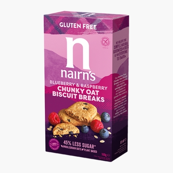 Biscuiți pufoși fără gluten din ovăz cu afine și zmeură 160g