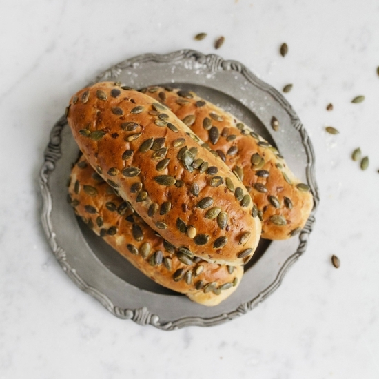 Chiflă Hot Dog cu semințe de dovleac precoaptă, eco 7x80g 
