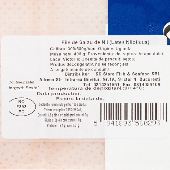 File de șalău de Nil 400g