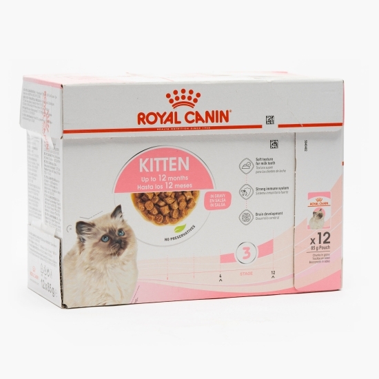 Hrană umedă pentru pisici, 85gx12, Kitten bucăți în sos 
