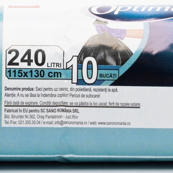 Saci menajeri super rezistenți, albastru, 240l, 10 buc