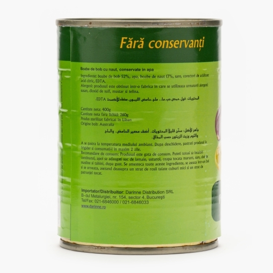 Boabe de bob cu năut conservate în apă 400g