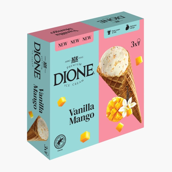 Înghețată cu mango, fructul pasiunii și semințe de chia, 3x130ml