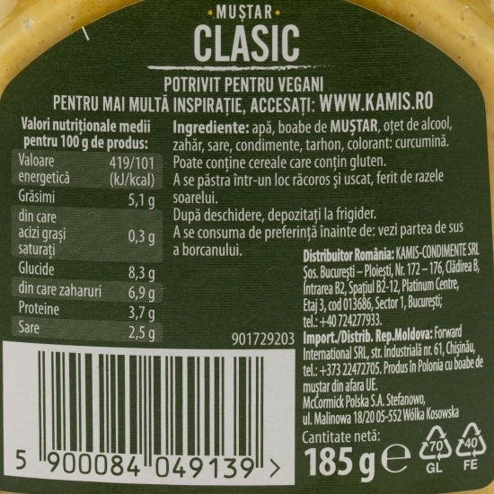 Muștar clasic 185g