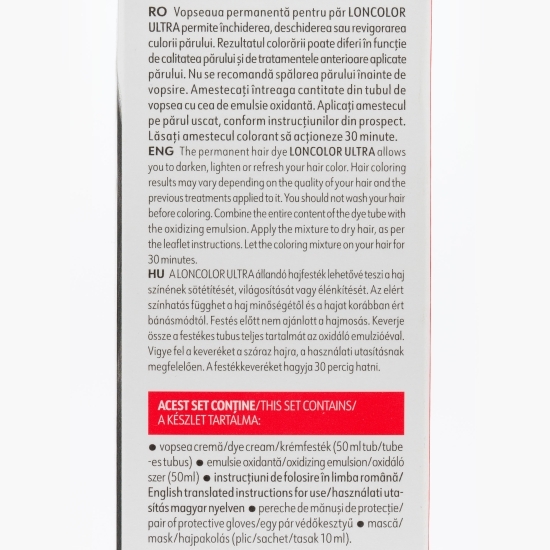 Vopsea permanentă pentru păr Ultra 1 Negru 100ml