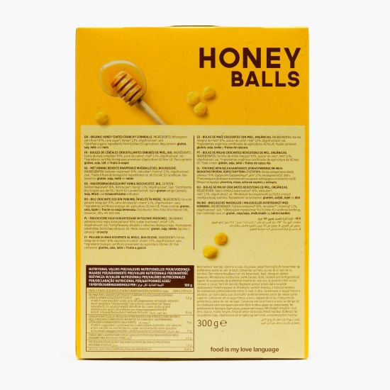 Cereale bile crocante eco din porumb învelite în miere Honey Balls 300g