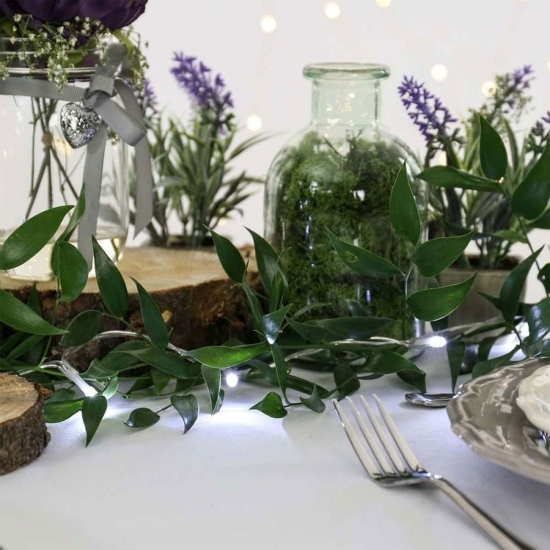 Instalație de Crăciun, 1m, cu baterii tip liniar, 2 jocuri de lumini, fir transparent, 10 LED -uri