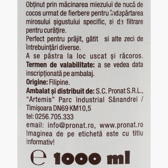 Ulei de cocos eco RBD 1000ml
