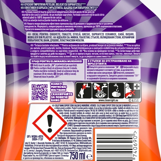 Detergent suprafețe spray Zero calcar și murdărie 0.75l