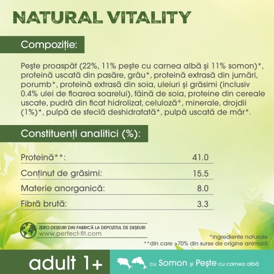 Hrană uscată pentru pisici, 650g, cu somon și pește alb 