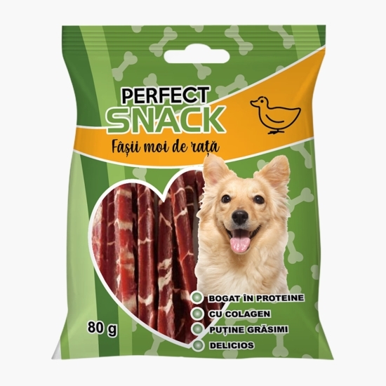 Snack pentru câini, fâșii moi de rață, 80g