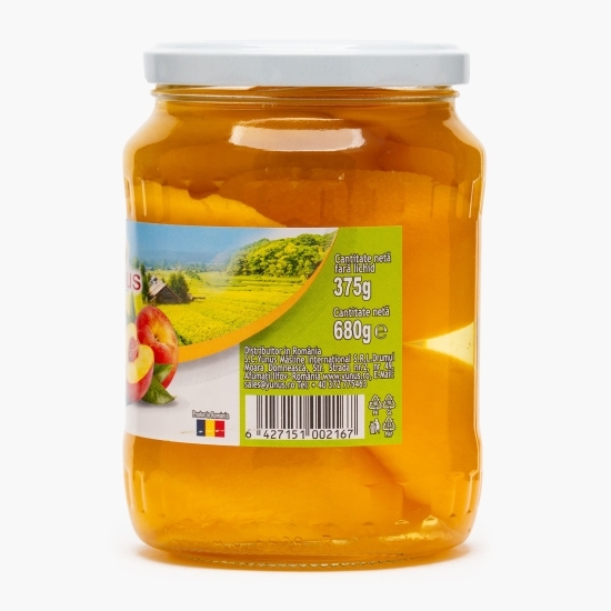 Compot de piersici jumătăți în sirop slab îndulcit, 680g