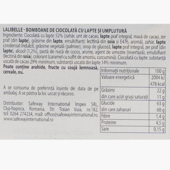 Bomboane de ciocolată cu lapte și umplutură 238g