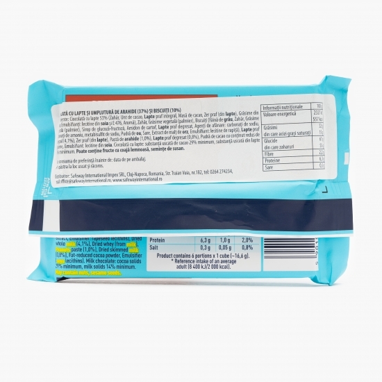 Ciocolată cu biscuit și cremă de lapte cu arahide 100g