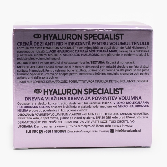 Cremă antirid hidratantă de zi SPF20 Hyaluron Specialist 50ml