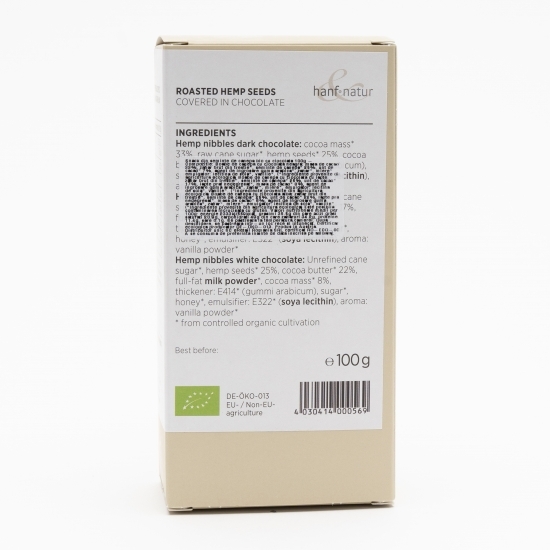 Snack din semințe de cânepă eco cu ciocolată 100g