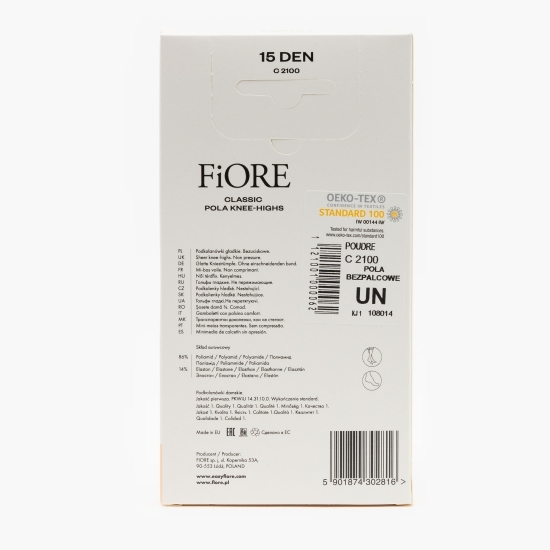 Șosete fine lungi Pola 15den Poudre set 2 perechi