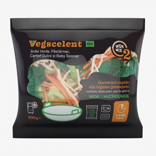 Mix de legume ardei verde, păstârnac, cartof dulce și baby spanac Ușor de gătit 300g