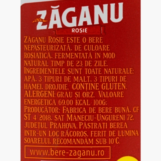 Bere artizanală nepasteurizată roșie 0.33l