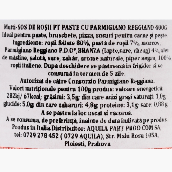 Sos pentru paste cu roșii Rossoro și Parmigiano Reggiano 400g