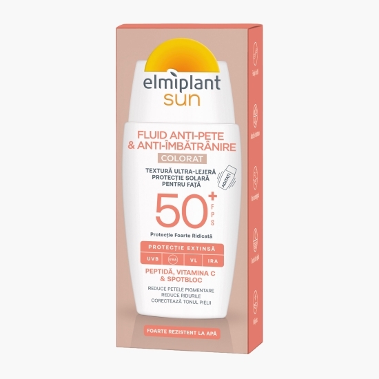 Fluid facial UV anti-pete și anti-îmbătrânire, Colorat, SPF 50+, 40ml