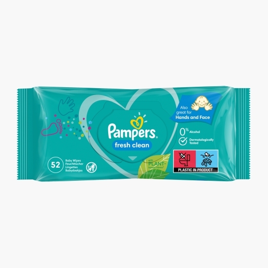 Șervetele umede pentru bebeluși, Fresh Clean baby scent, 52 buc