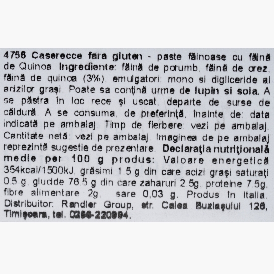 Paste Casarecce fără gluten cu făină de quinoa 400g
