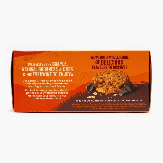 Biscuiți ovăz integral cu ciocolată și portocală cu 35% mai puțin zahăr 200g