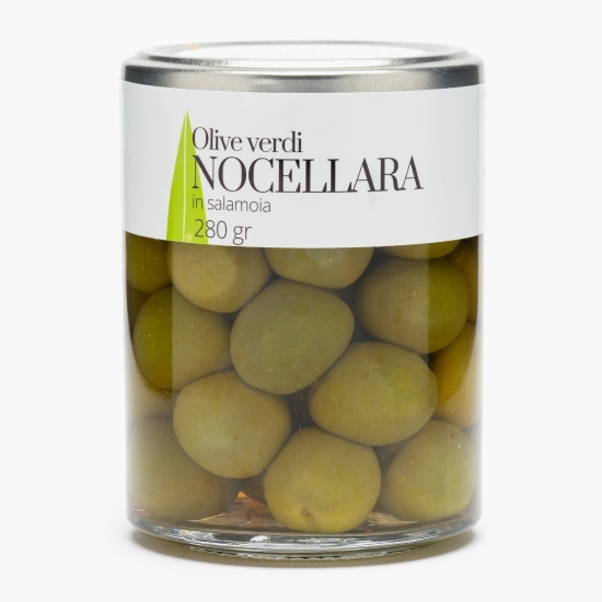 Măsline verzi Nocellara cu sâmburi, în saramură, by Măslinescu 280g