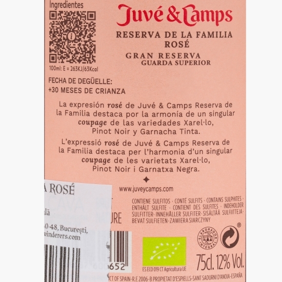 Spumant rose brut, Cava Reserva de la Familia, 12%, 0.75l