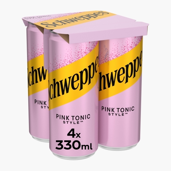 Apă tonică Pink Style​ doză 4x0.33l