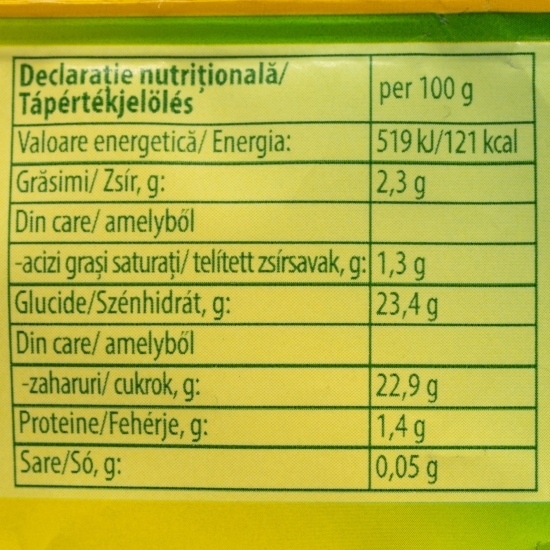 Înghețată cu aromă de ananas, căpșuni și lămâie, 0.08l