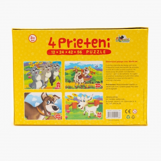 Puzzle - 4 Prieteni mari (12, 24, 42, 56 piese) 3+ ani
