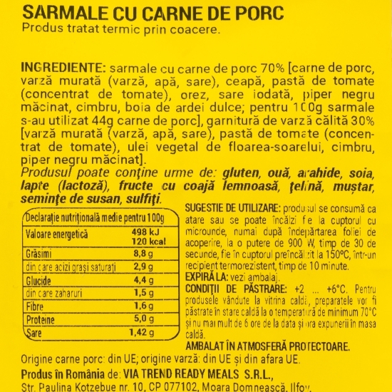 Sarmale cu carne de porc 500g