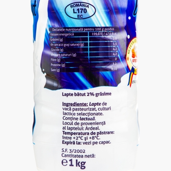 Lapte bătut 2% grăsime, 1kg