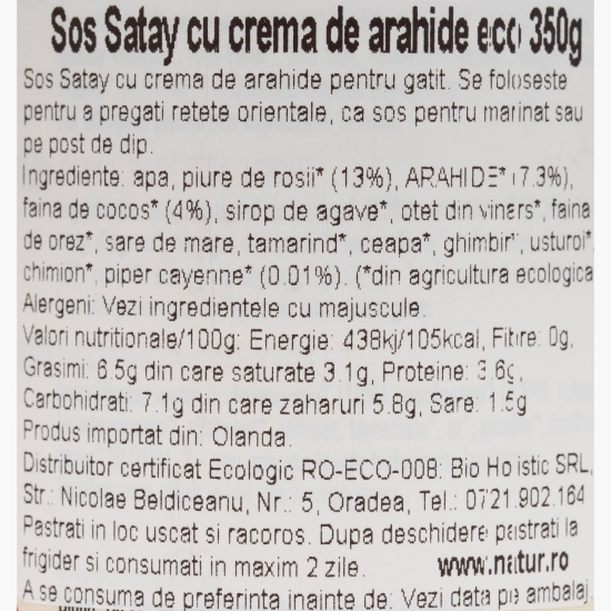 Sos Satay cu cremă de arahide, eco 350g