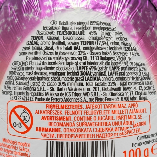 Ou de ciocolată cu surprize pentru fete 100g