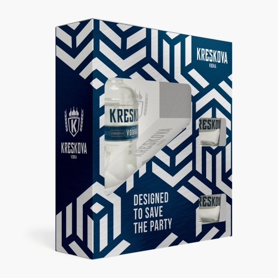 Vodcă 40% alc., 0.7l + 2 pahare