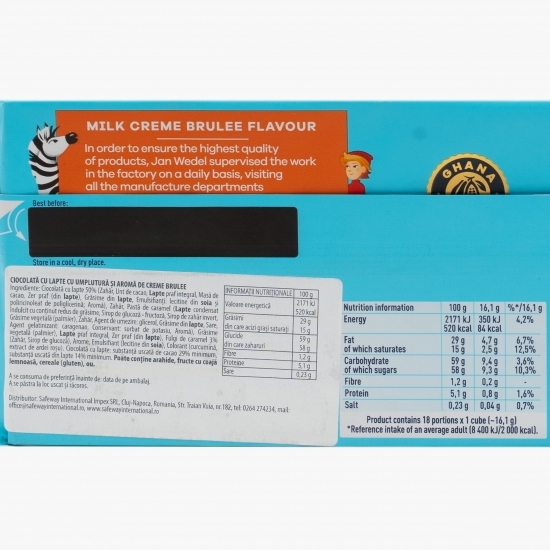 Ciocolată cu lapte cu umplutură și aromă de crème brûlée 289g