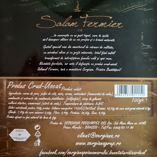 Salam Fermier, feliat, 100g