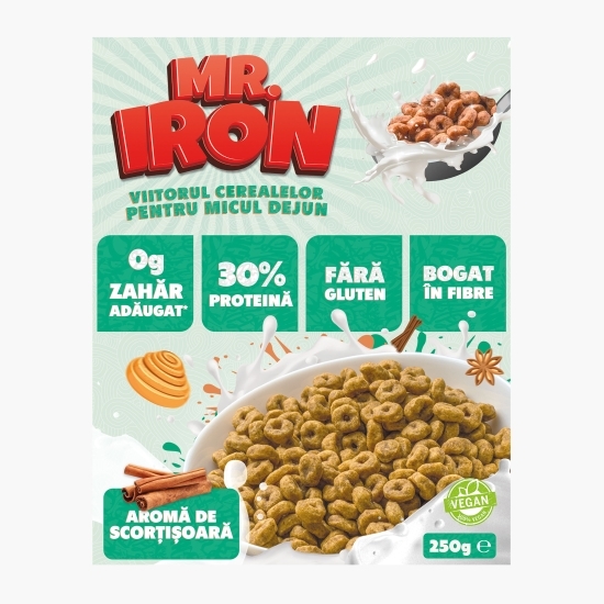 Cereale vegane cu scorțișoară, cu 30% proteină, fără zahăr, low carb, fără gluten 250g