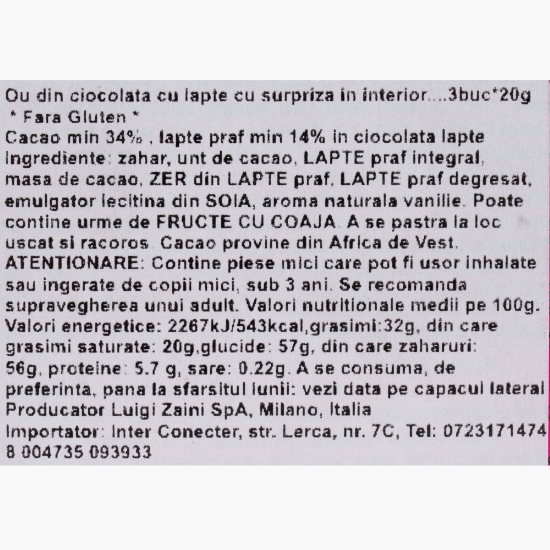 Ouă de ciocolată cu surpriză Barbie 3x20g